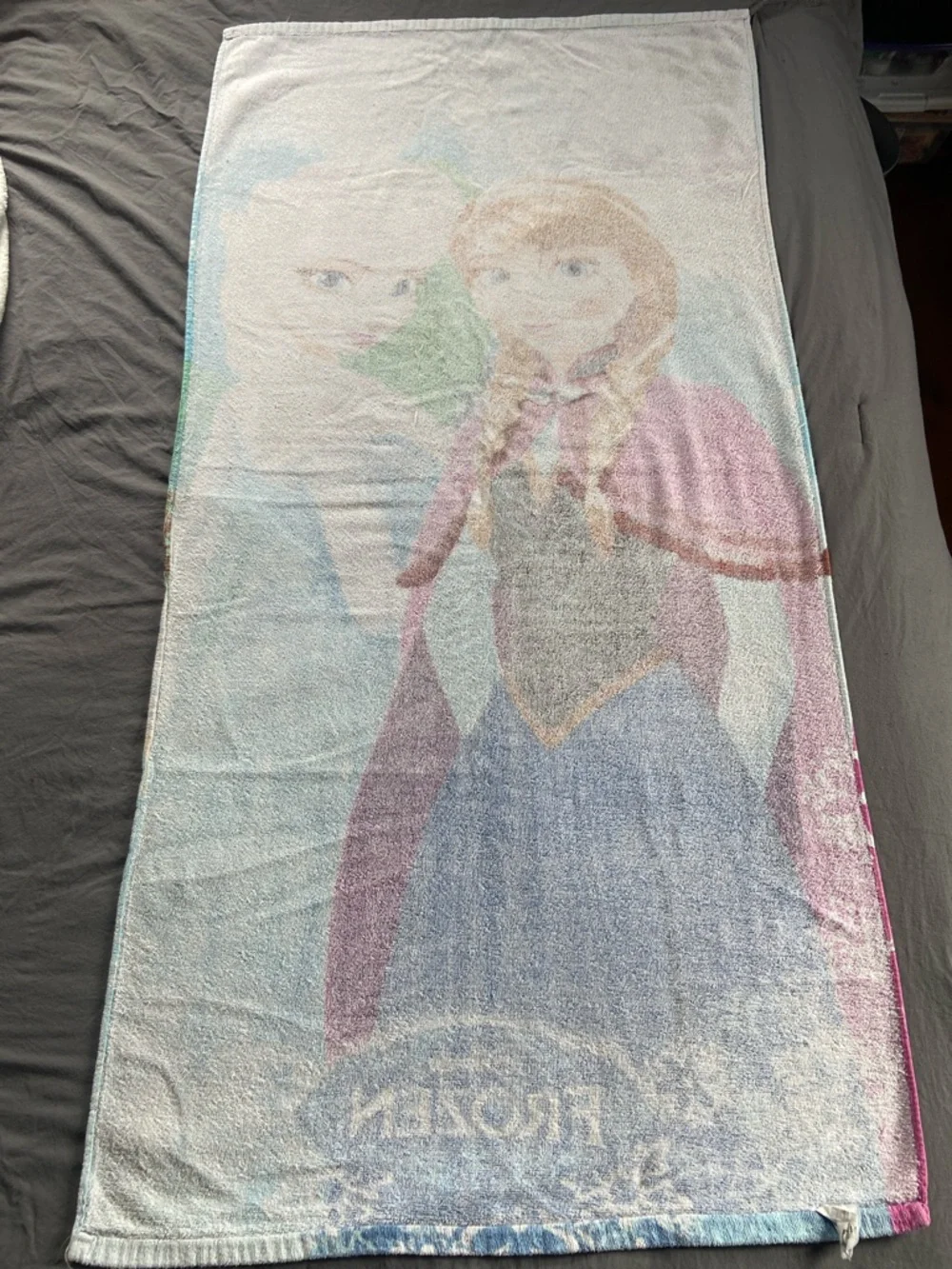 Disney Frozen Anna and Elsa Pink Blue Bath Towel